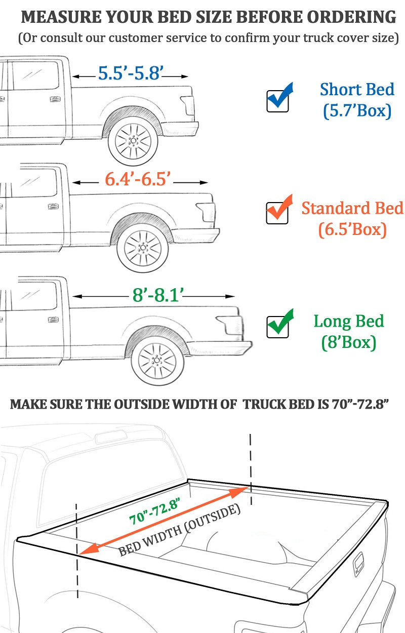 Coverify Upgraded Truck Bed Cover Short Bed (5.7â€² Box) for Ford F150/F150 Raptor Truck Bed Tarp Cover with Bungee Belts, Black Heavy Duty 600D Waterproof Oxford Cargo Tarp Cover - Image 3